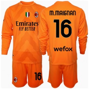 AC Milan Mike Maignan #16 Brankářské Dětské Venkovní dres komplet 2024-25 Dlouhý Rukáv (+ trenýrky)